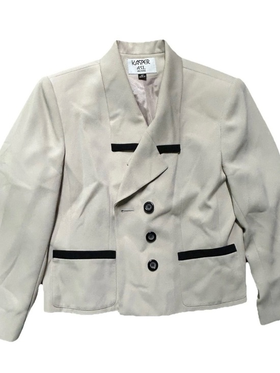Kasper Jackets & Blazers - Women’s Vintage Kasper A.S.L. Beige Petite Sports Coat Jacket Size 14P